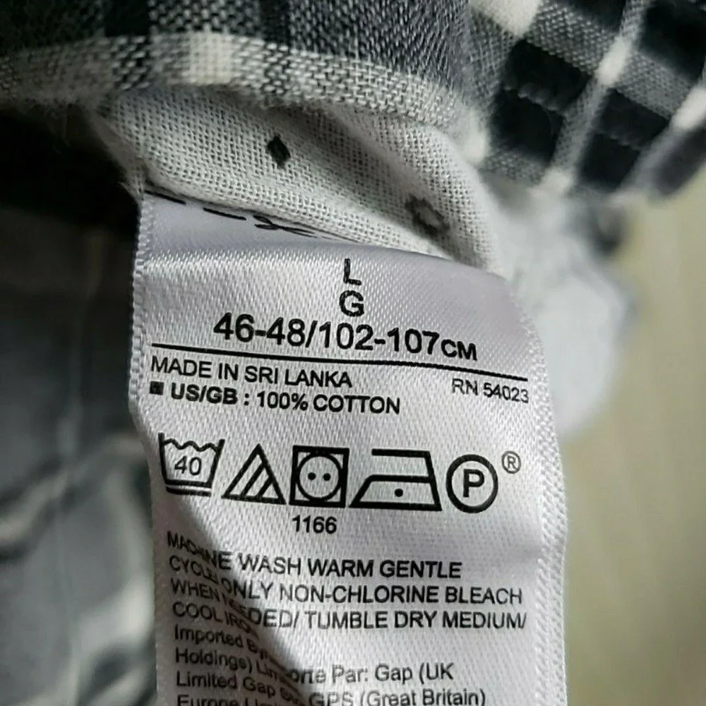 Banana Republic Shirt Mens Large Gray Plaid Long Sleeve Slim Fit Button-Up